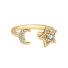 Bague tournante Lune et Étoile Céleste
