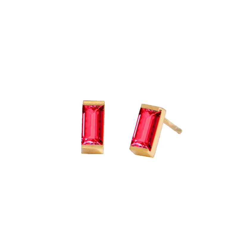 Rectangle Birthstone Earrings