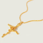 Birth Month Flower Cross Pendant