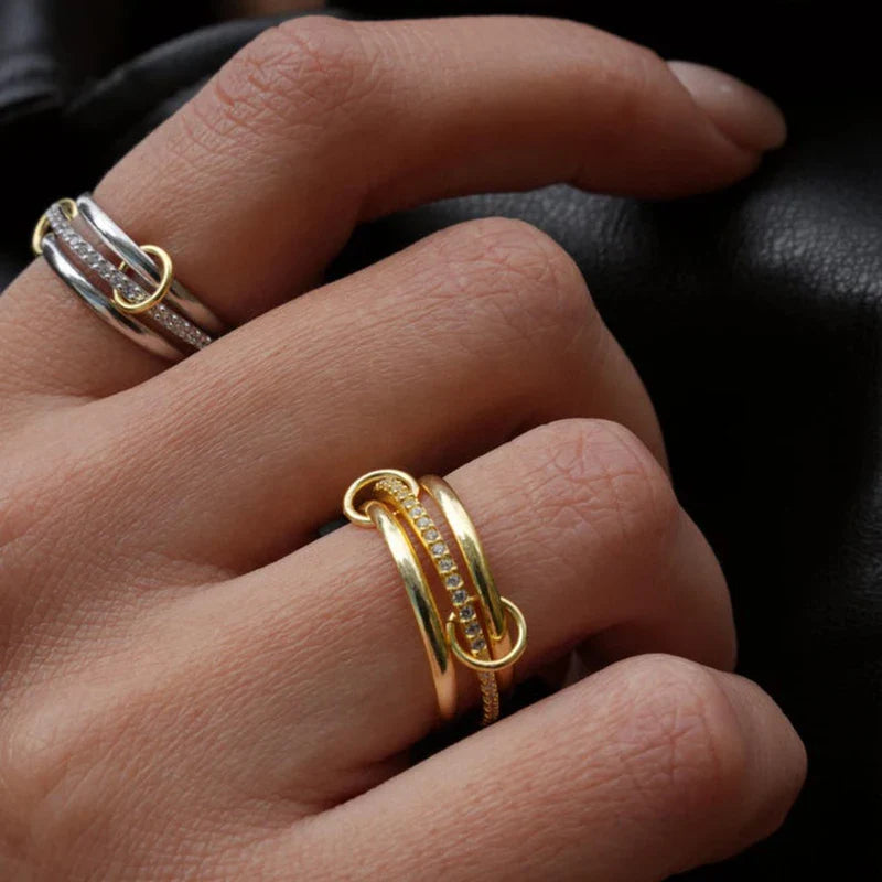 Bague empilable plaquée or 18 carats