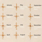Birth Month Flower Cross Pendant