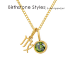 14K Gold, Silver & Rose Gold Zodiac Birthstone Necklace