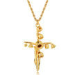 Birth Month Flower Cross Pendant