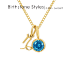 14K Gold, Silver & Rose Gold Zodiac Birthstone Necklace