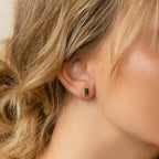 Rectangle Birthstone Earrings