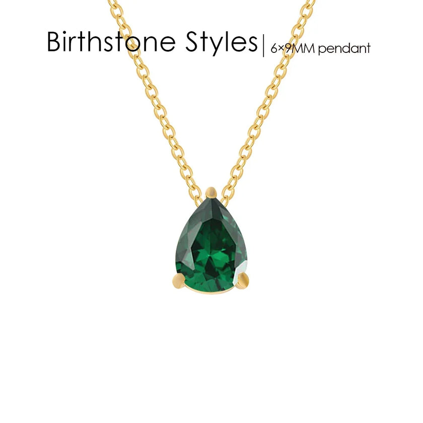 Teardrop Birthstone Necklace