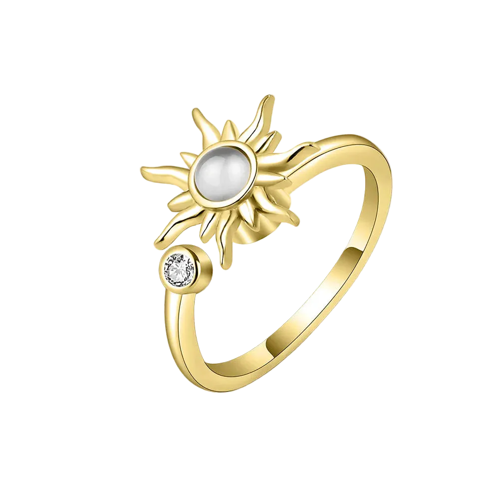 Bague tournante ajustable motif soleil