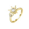 Bague tournante ajustable motif soleil