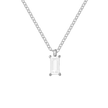 Elegant Rectangular Zirconia Pendant Necklace – Gold & Silver