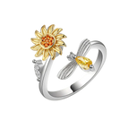 Adjustable Sunflower Spinner Ring