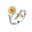 Bague tournante ajustable motif tournesol