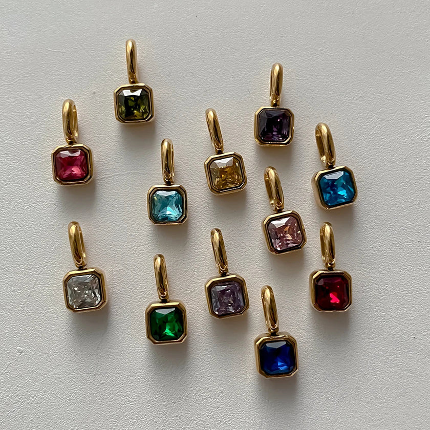 Octagon Birthstone Charms