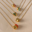 18K Gold Plated Birthstone Charm Necklace