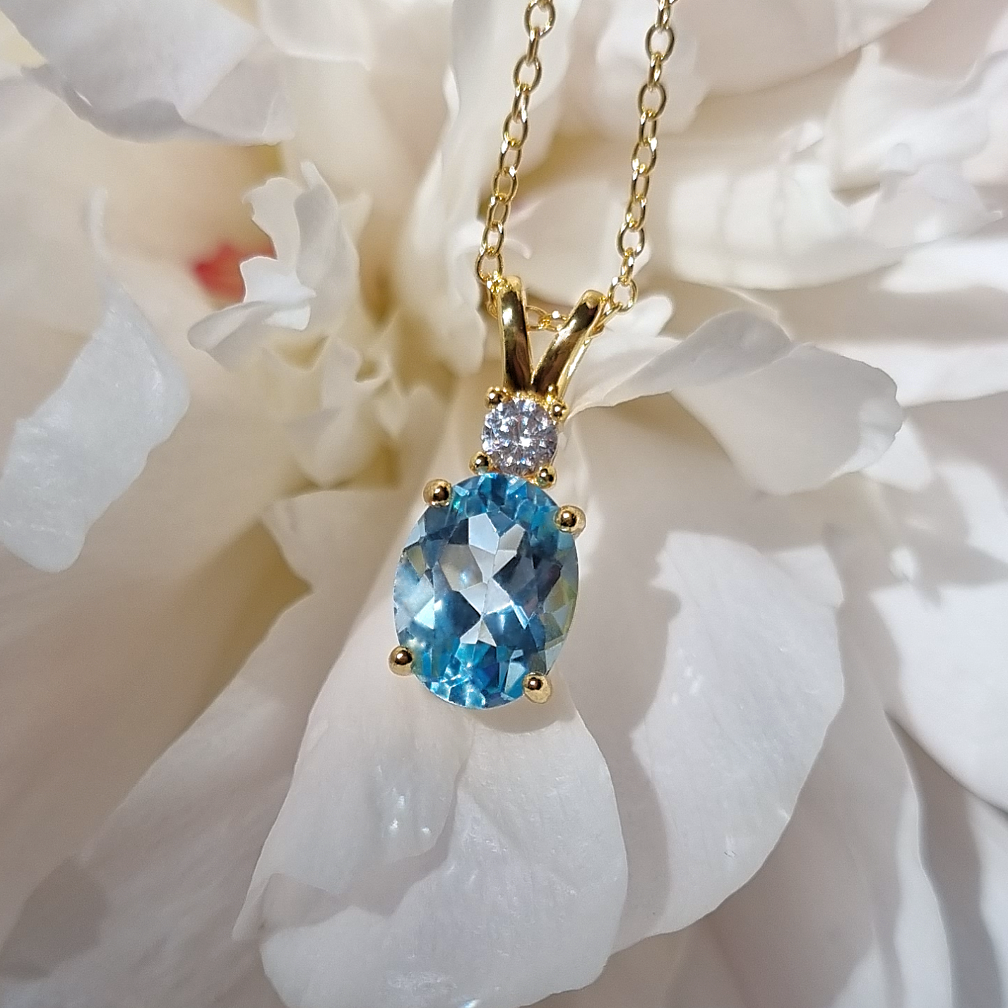 Mini-parure 1 - Parure en topaze bleue et vermeil 18 carats