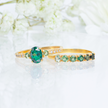 Ombre Green Tourmaline Eternity Band in 18k Gold Vermeil