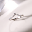 Wishbone Curved Eternity Ring in Sterling Silver