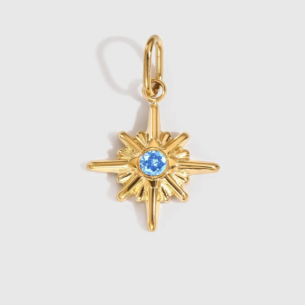 Star Shiny Birthstone Charms