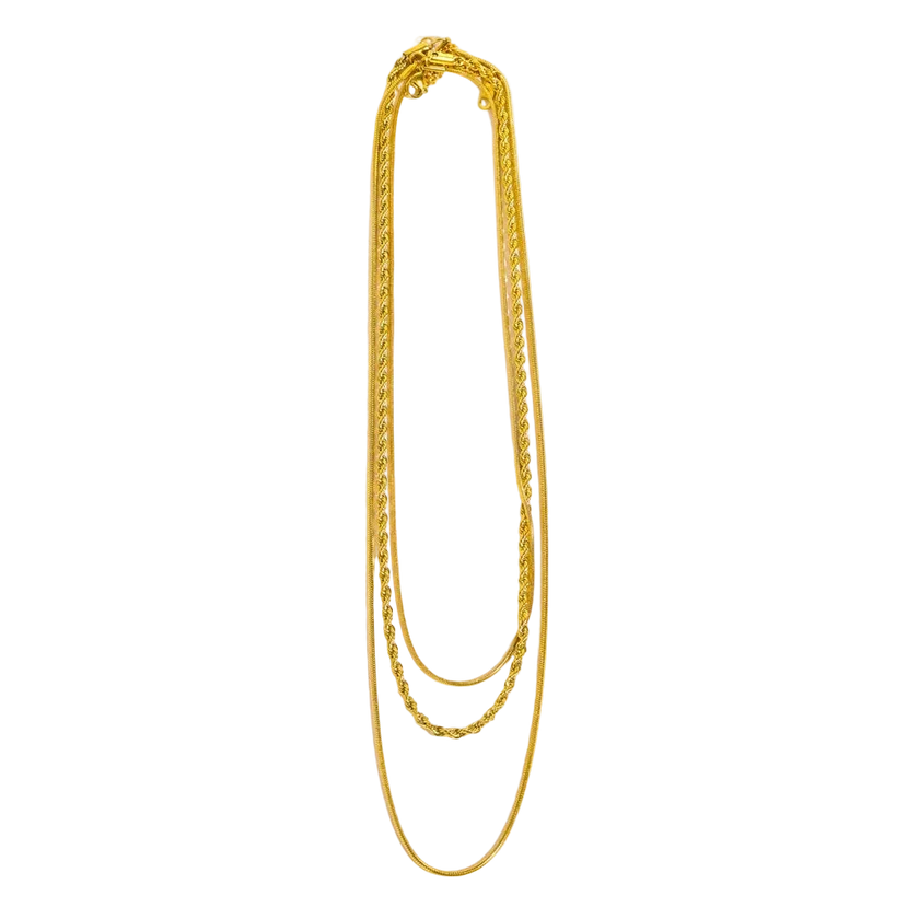 18K Gold Plated Layered Chain Necklace