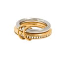 18K Elegant Gold&Silver Stacked Rings
