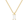 Elegant Rectangular Zirconia Pendant Necklace – Gold & Silver