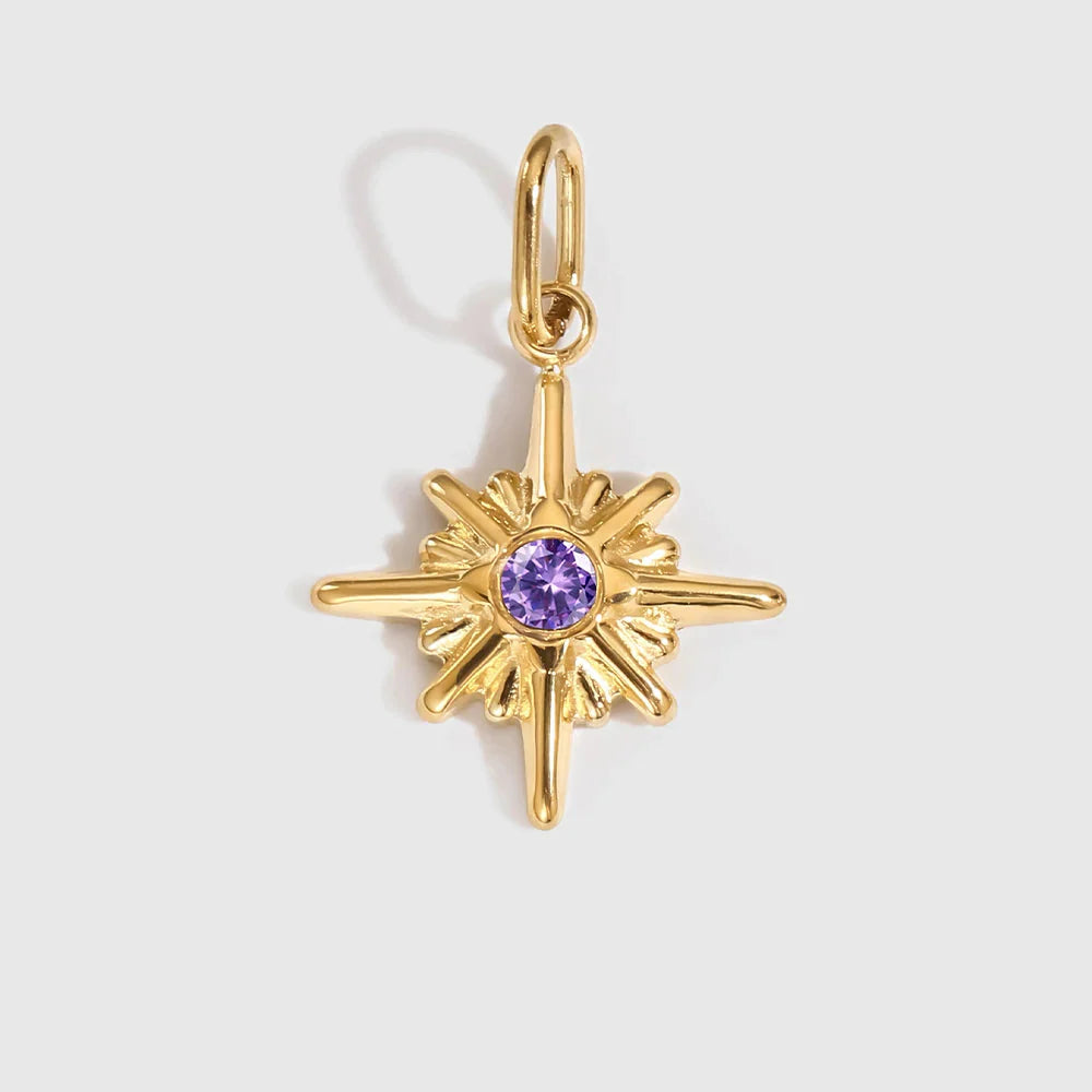 Star Shiny Birthstone Charms
