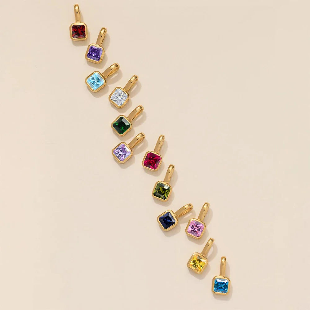 Octagon Birthstone Charms