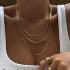 18K Gold Plated Layered Chain Necklace