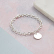 Personalised Round Tag Silver Charm Bracelet