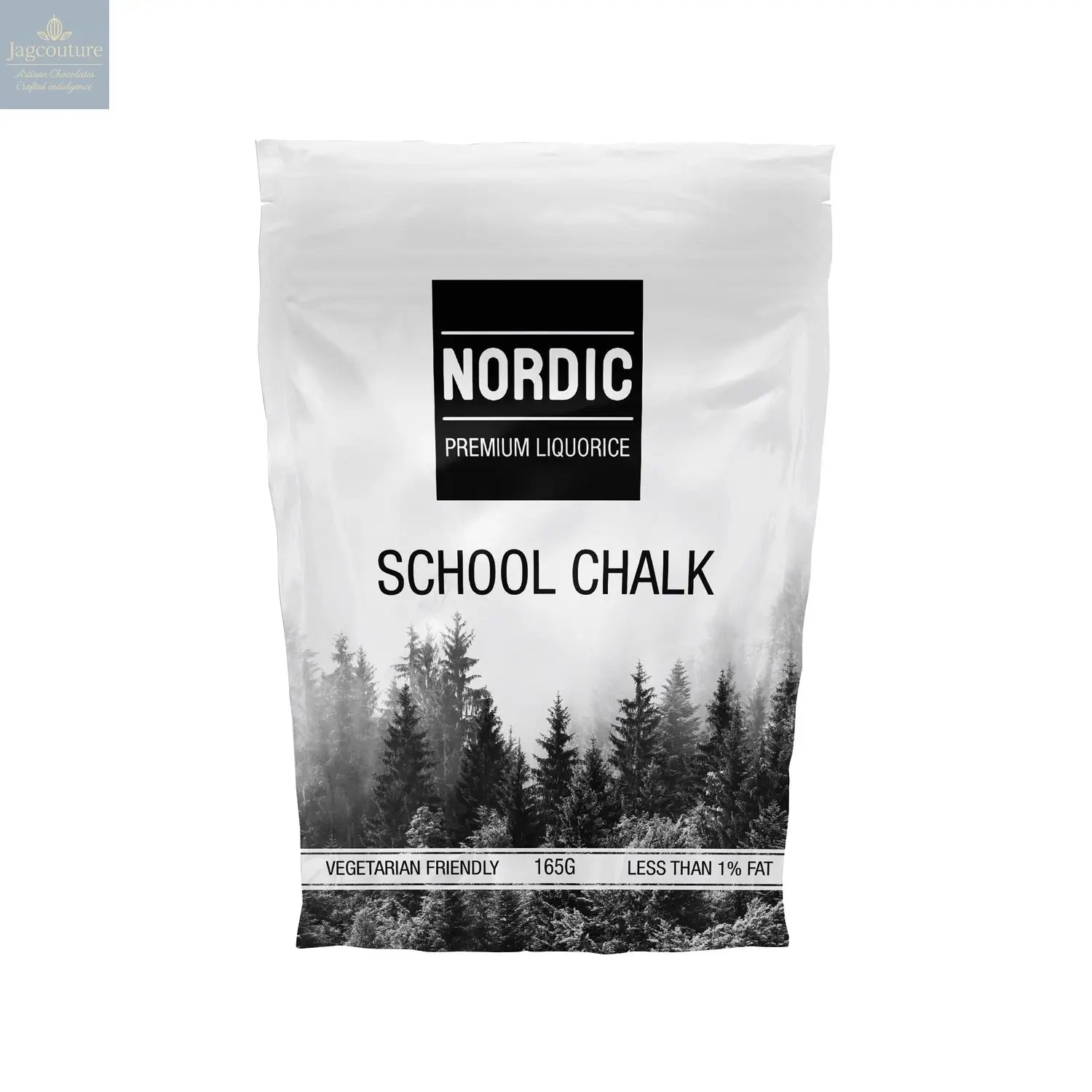 School chalk premium mint liquorice in crisp mint shell in sachet bag - vegetarian friendly