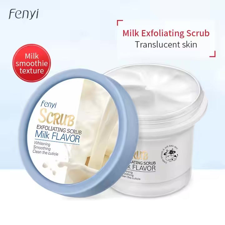 Fenyi Natural 100g Milk Fragrance Exfoliating Gel Deep Cleansing Body Scrub