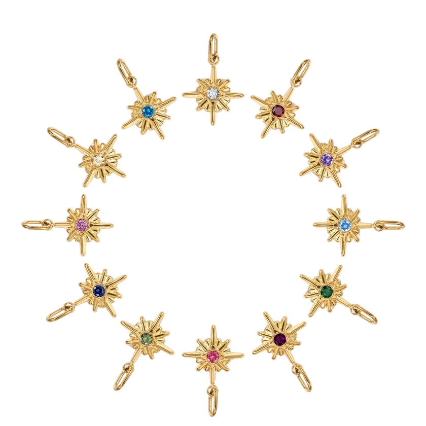 Star Shiny Birthstone Charms