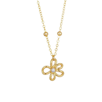 18K Gold Plated Flower Necklace with Pearl