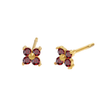 Birthstone Flower Stud Earrings