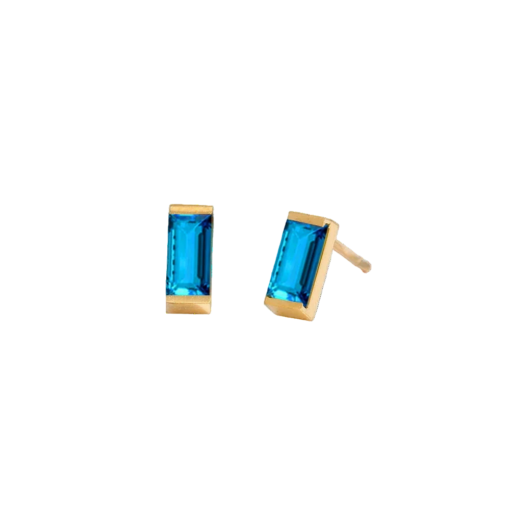 Rectangle Birthstone Earrings
