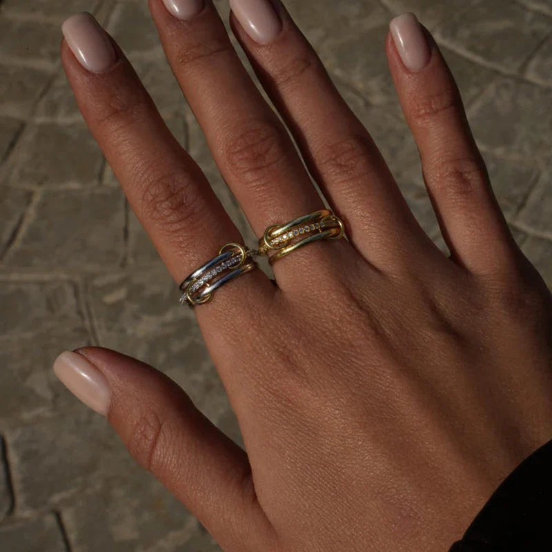 Bague empilable plaquée or 18 carats