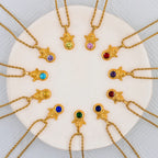 Dainty Angel Birthstone Necklace