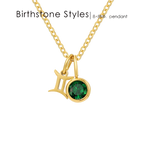 14K Gold, Silver & Rose Gold Zodiac Birthstone Necklace