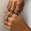 18K Elegant Silver Stacked Rings