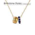 18K Gold Plated Birthstone Charm Necklace