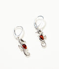 Boucles d'oreilles pendantes ambre hippocampe