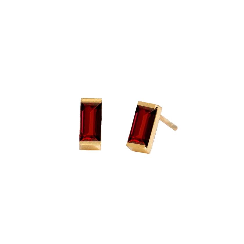 Rectangle Birthstone Earrings