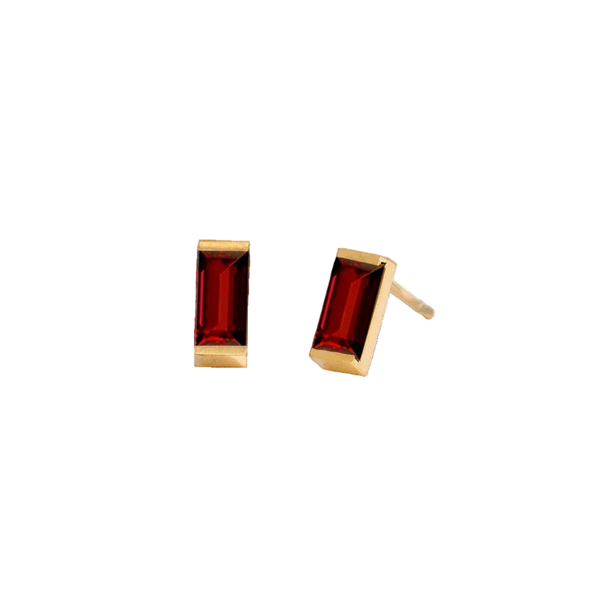 Rectangle Birthstone Earrings