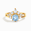 Selene Blue Topaz Ring Set in 18k Gold Vermeil