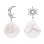 Boucles d'oreilles pendantes Saphira Perle | Argent sterling 925