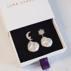 Boucles d'oreilles pendantes Saphira Perle | Argent sterling 925