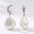 Boucles d'oreilles pendantes Saphira Perle | Argent sterling 925