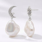 Boucles d'oreilles pendantes Saphira Perle | Argent sterling 925