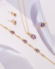 Lavender Amethyst Oval Stud Earrings in 18k Gold Vermeil