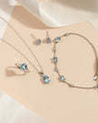 Blue Topaz Oval Stud Earrings in Sterling Silver
