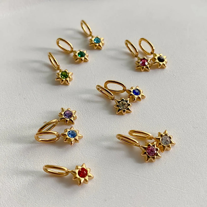 Star Pendant Birthstones Charms